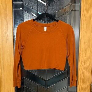 American Apparel Burnt Orange Long Sleeve Crop Top